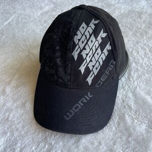 Vintage No Fear Work Wear Cap Mens OS‎ Black Adjustable Strap Back Hat 90s Y2K